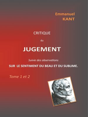 cover image of Critique du jugement suivie des observations sur le sentiment du beau et du sublime